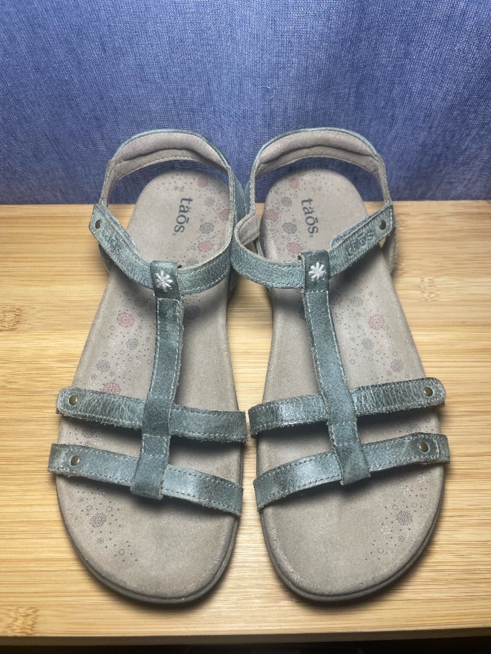 Taos Trophy Green Leather Gladiator Sandals Shoes Sz 8 EU 39 Tro-12020 NICE!